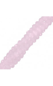 Faceted glass beads 3x2mm disc - Primrose pink-pearl shine coating